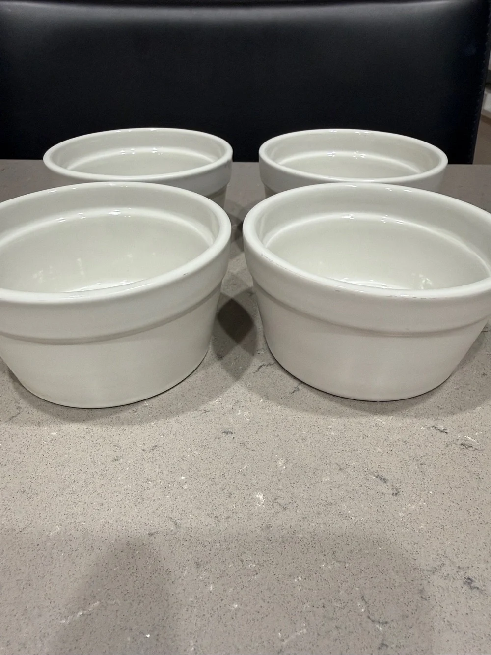 Set of 4 White Ceramic Ramekins